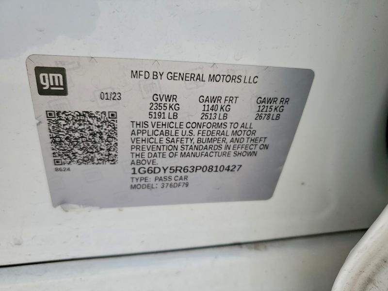 Aukcja sprzedaży 2023 Cadillac Ct5-v, vin: 1G6DY5R63P0810427, numer aukcji: 41715126