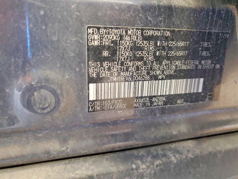 41665716 :رقم المزاد ، JTMH1RFV6LD046288 vin ، 2020 Toyota Rav4 مزاد بيع