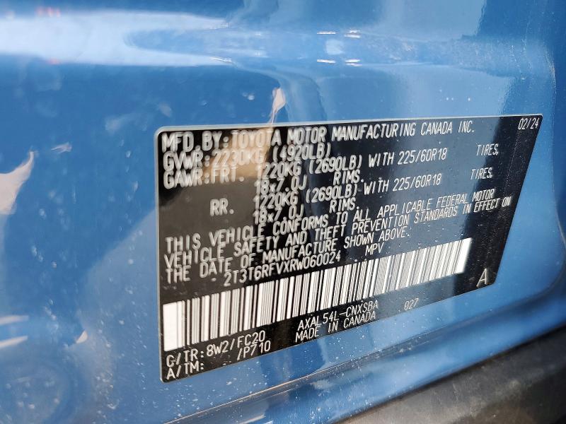 45937866 :رقم المزاد ، 2T3T6RFVXRW060024 vin ، 2024 Toyota Rava 4 مزاد بيع