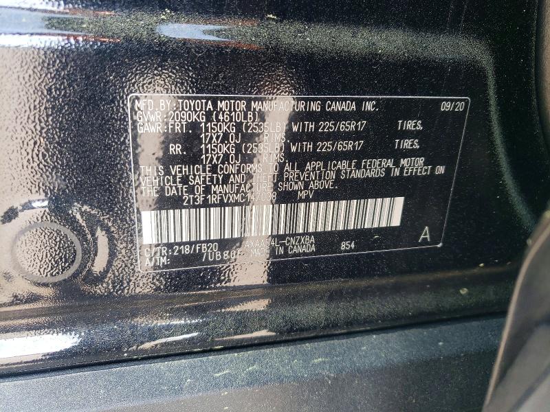Aukcja sprzedaży 2021 Toyota Rav4, vin: 2T3F1RFVXMC147038, numer aukcji: 47810656