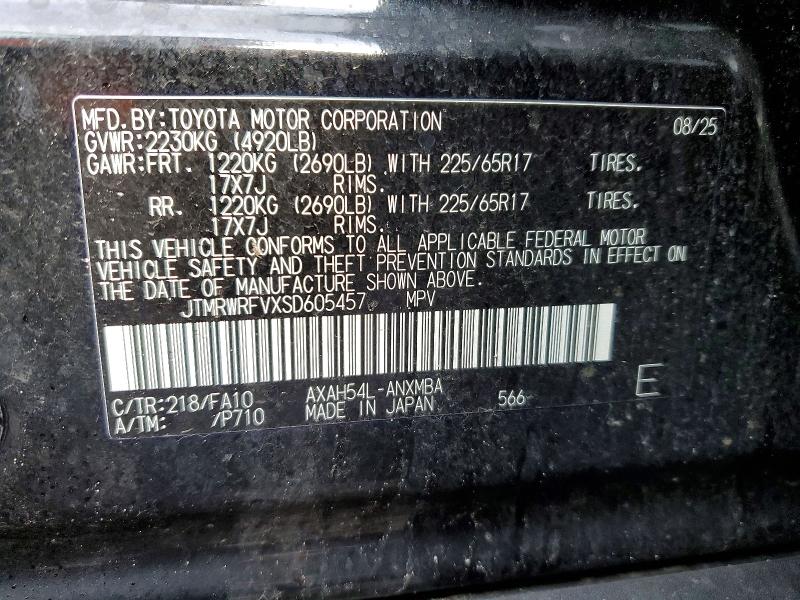 Aukcja sprzedaży 2025 Toyota Rav4 Hybrid, vin: JTMRWRFVXSD605457, numer aukcji: 46059936