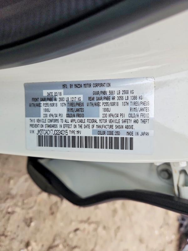 46275856 :رقم المزاد ، JM3TCACY7J0224015 vin ، 2018 Mazda Cx-9 مزاد بيع