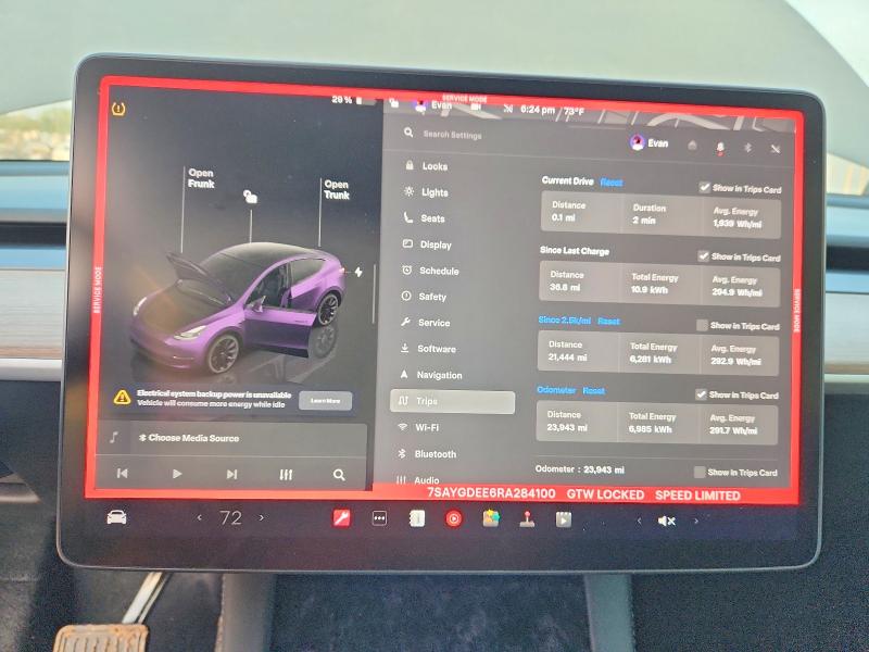Aukcja sprzedaży 2024 Tesla Model Y, vin: 7SAYGDEE6RA284100, numer aukcji: 47518466