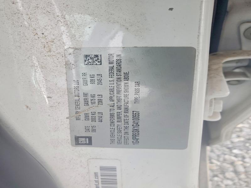 45783216 :رقم المزاد ، 1G4PR5SK1G4100557 vin ، 2016 Buick Verano مزاد بيع