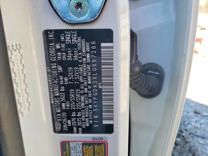 Продаж на аукціоні авто 2020 Kia Sorento, vin: 5XYPGDA5XLG697266, номер лоту: 45495136