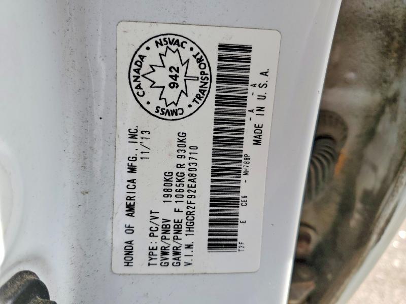 Aukcja sprzedaży 2014 Honda Accord, vin: 1HGCR2F92EA803710, numer aukcji: 46853116