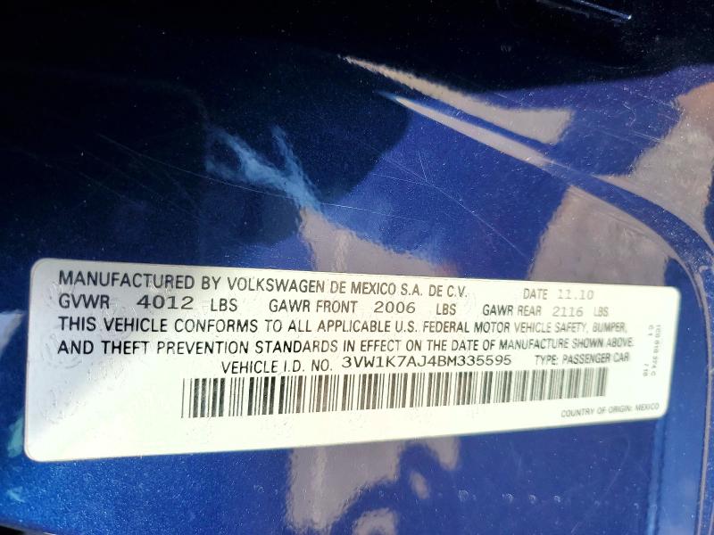 Aukcja sprzedaży 2011 Volkswagen Jetta, vin: 3VW1K7AJ4BM335595, numer aukcji: 47470116