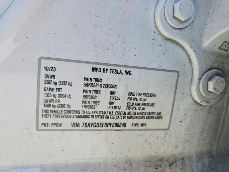 Aukcja sprzedaży 2023 Tesla Model Y, vin: 7SAYGDEF8PF898848, numer aukcji: 47645396