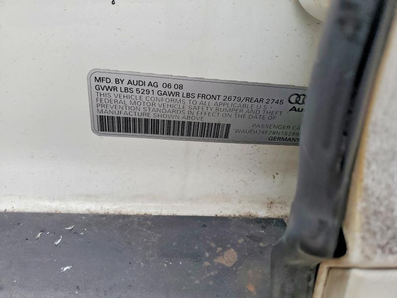 41710386 :رقم المزاد ، WAUEH74F28N152993 vin ، 2008 Audi A6 مزاد بيع