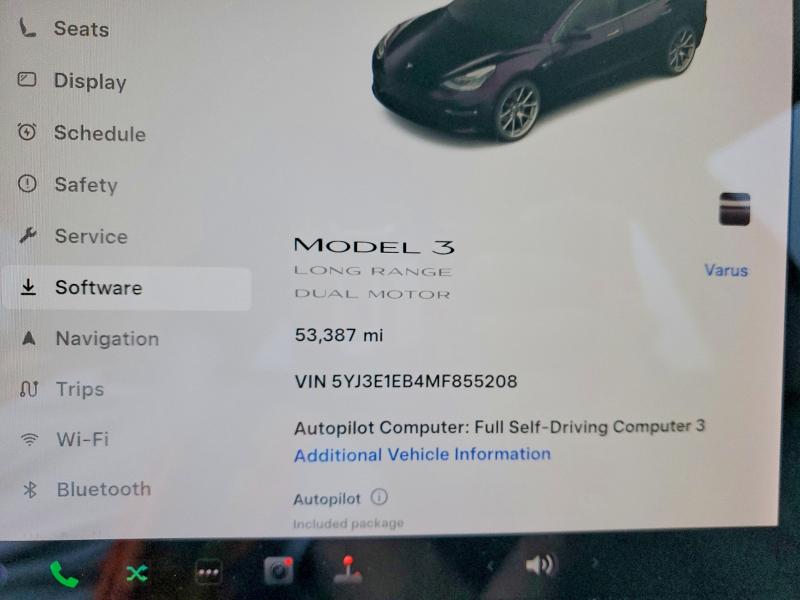 Aukcja sprzedaży 2021 Tesla Model 3, vin: 5YJ3E1EB4MF855208, numer aukcji: 45689496