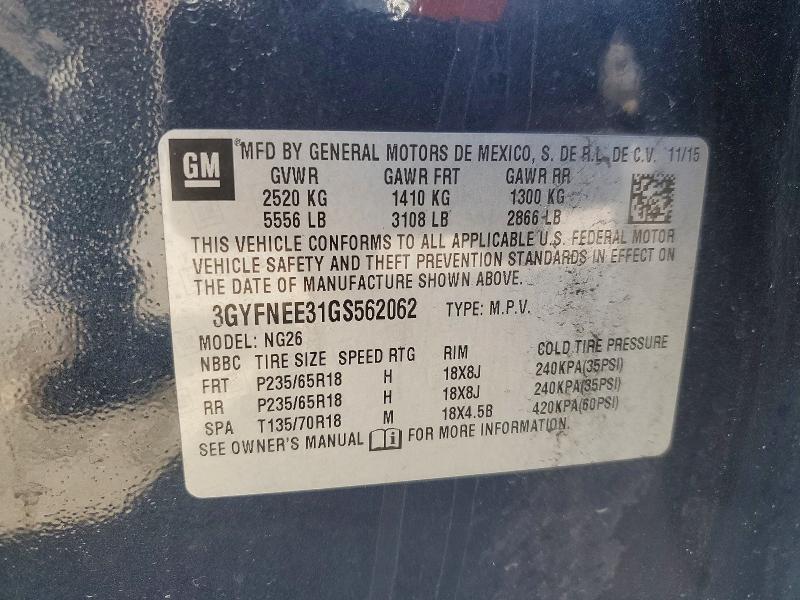 Продаж на аукціоні авто 2016 Cadillac Srx, vin: 3GYFNEE31GS562062, номер лоту: 47178436