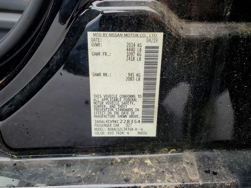 45448076 :رقم المزاد ، 1N4AL4CV9KC228354 vin ، 2019 Nissan Altima مزاد بيع