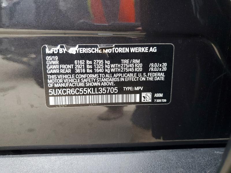 45591156 :رقم المزاد ، 5UXCR6C55KLL35705 vin ، 2019 Bmw X5 مزاد بيع