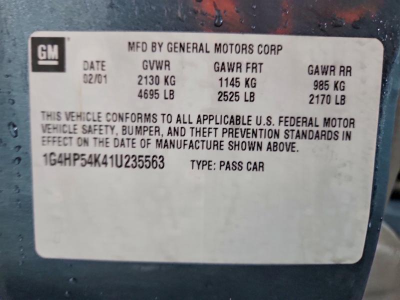 2001 Buick Lesabre მანქანა იყიდება აუქციონზე, vin: 1G4HP54K41U235563, აუქციონის ნომერი: 41743196