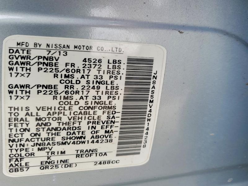 Aukcja sprzedaży 2013 Nissan Rogue, vin: JN8AS5MV4DW144238, numer aukcji: 79385665