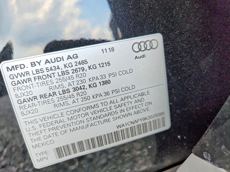 Продажа на аукционе авто 2019 Audi Q5, vin: WA1CNAFY9K2029385, номер лота: 47792596
