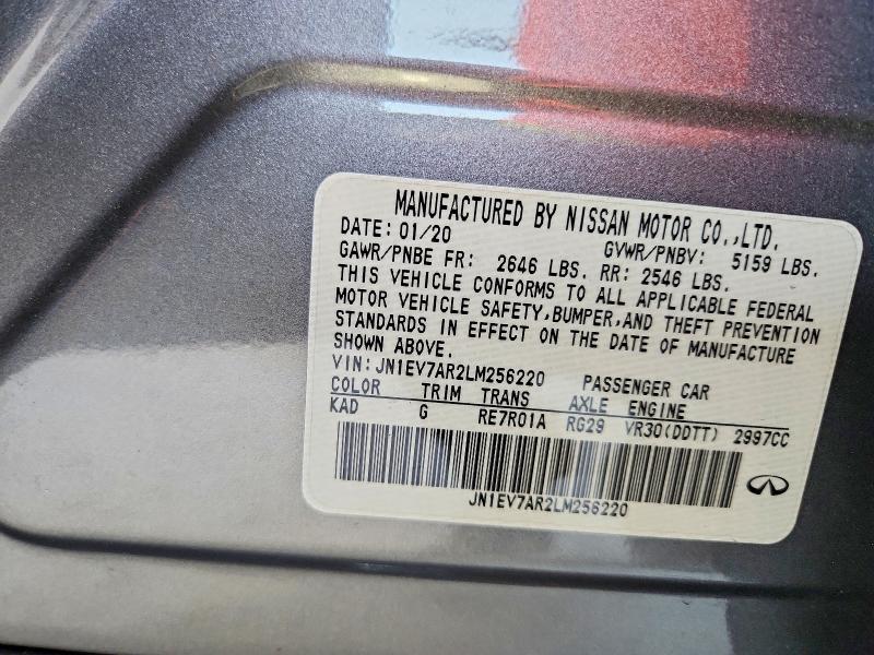 Продажа на аукционе авто 2020 Infiniti Q50, vin: JN1EV7AR2LM256220, номер лота: 47782556