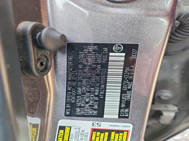 46153846 :رقم المزاد ، 4T1KZ1AK1PU087023 vin ، 2023 Toyota Camry مزاد بيع