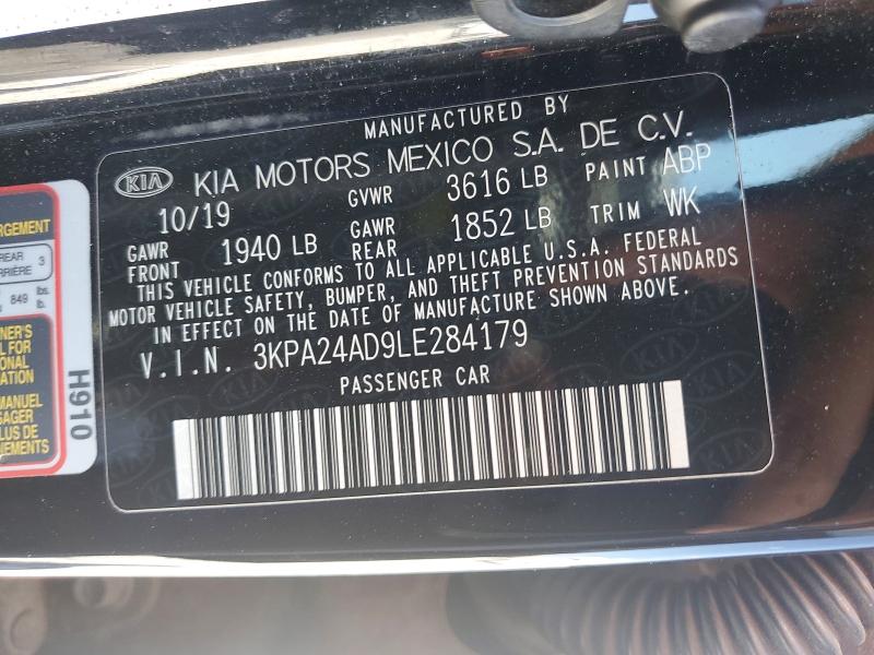 2020 Kia Rio S მანქანა იყიდება აუქციონზე, vin: 3KPA24AD9LE284179, აუქციონის ნომერი: 46848256