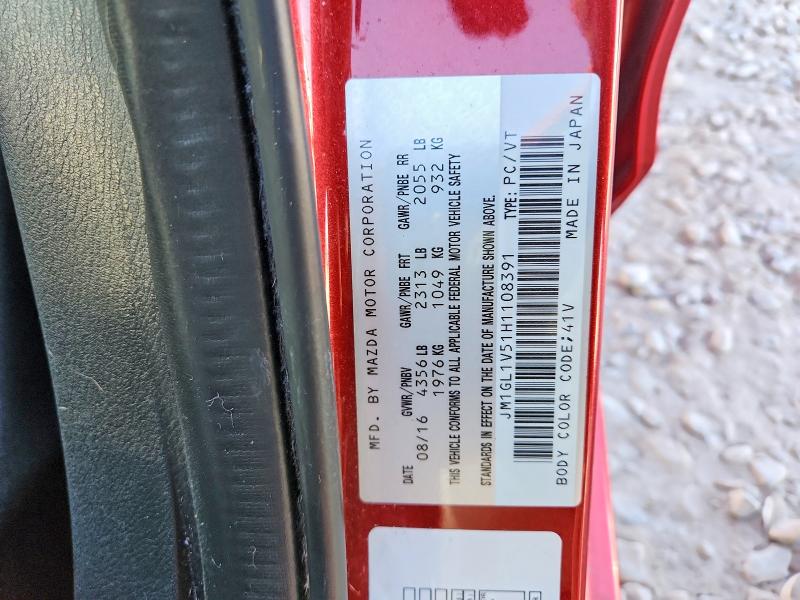 47218936 :رقم المزاد ، JM1GL1V51H1108391 vin ، 2017 Mazda 6 مزاد بيع