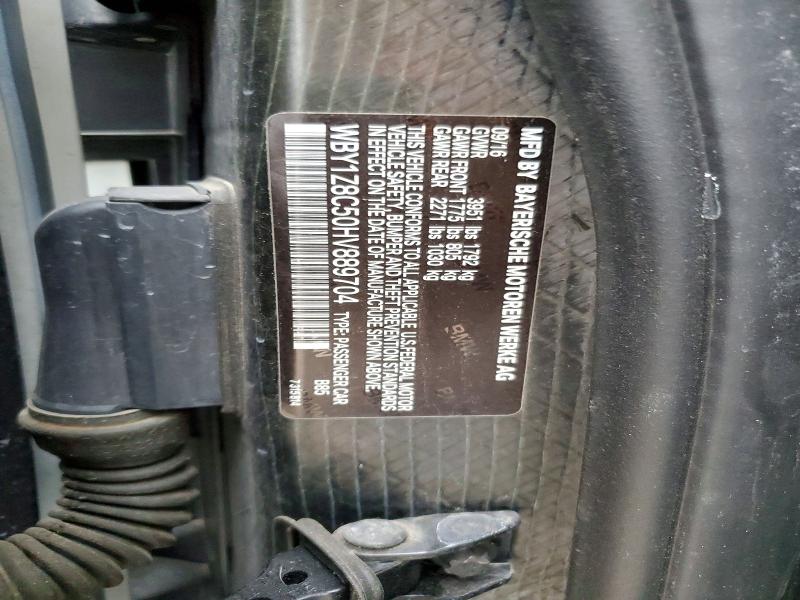 Aukcja sprzedaży 2017 Bmw I3, vin: WBY1Z8C50HV889704, numer aukcji: 47386656