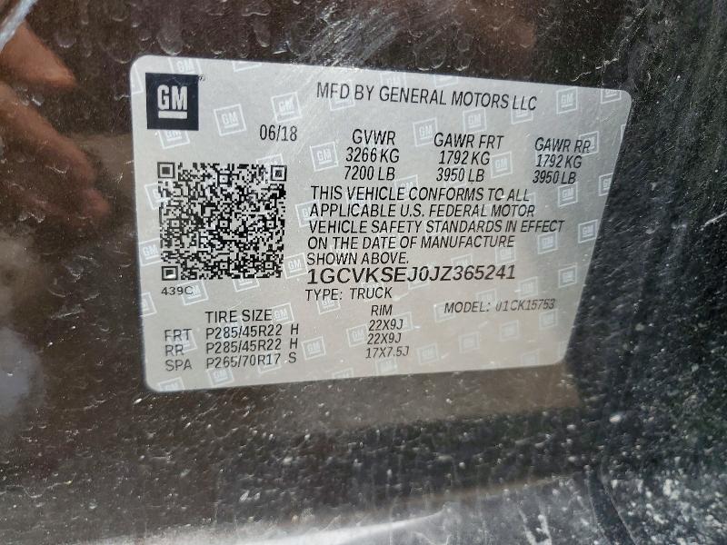Продаж на аукціоні авто 2018 Chevrolet Silverado, vin: 1GCVKSEJ0JZ365241, номер лоту: 46669486