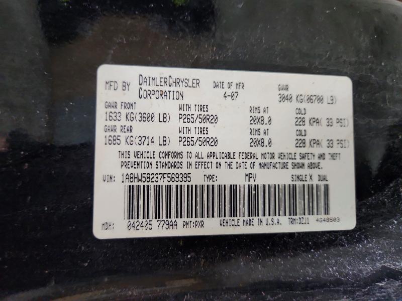 79174635 :رقم المزاد ، 1A8HW58237F569395 vin ، 2007 Chrysler Aspen مزاد بيع