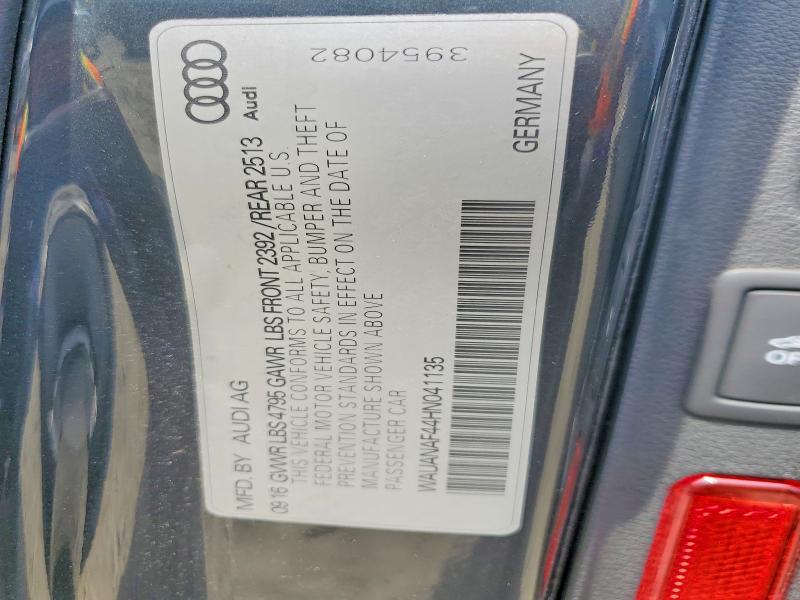 Продажа на аукционе авто 2017 Audi A4, vin: WAUANAF44HN041135, номер лота: 47166376