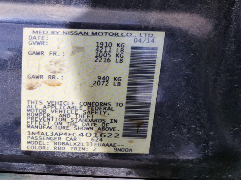 Aukcja sprzedaży 2014 Nissan Altima, vin: 1N4AL3AP4EC401622, numer aukcji: 46032606