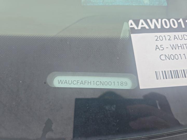 41766116 :رقم المزاد ، WAUCFAFH1CN001189 vin ، 2012 Audi A5 مزاد بيع