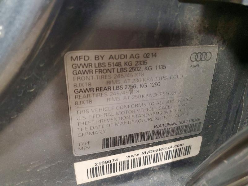 Продаж на аукціоні авто 2014 Audi A4 Allroad, vin: WA1UFAFL1EA116049, номер лоту: 46722036