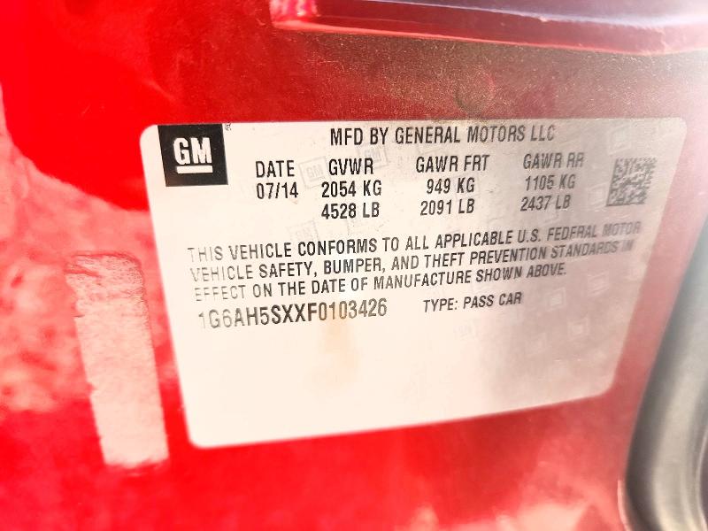 Продажа на аукционе авто 2015 Cadillac Ats, vin: 1G6AH5SXXF0103426, номер лота: 45981836