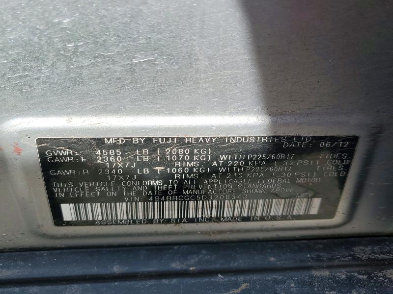 Продажа на аукционе авто 2013 Subaru Outback, vin: 4S4BRCGC5D3208343, номер лота: 46046496