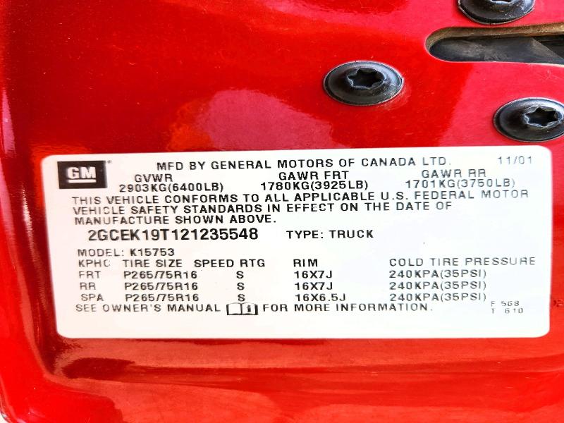 Продаж на аукціоні авто 2002 Chevrolet Silverado, vin: 2GCEK19T121235548, номер лоту: 47989536
