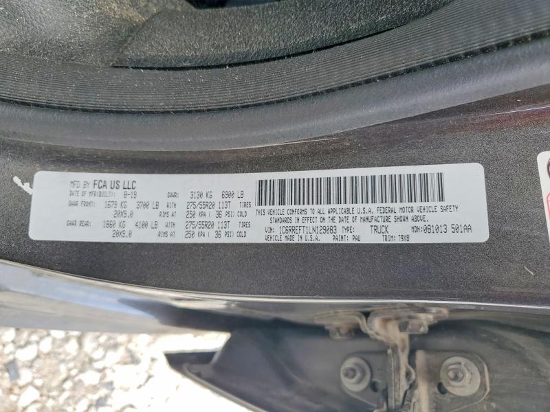 Продажа на аукционе авто 2020 Ram 1500, vin: 1C6RREFT1LN129083, номер лота: 47723986