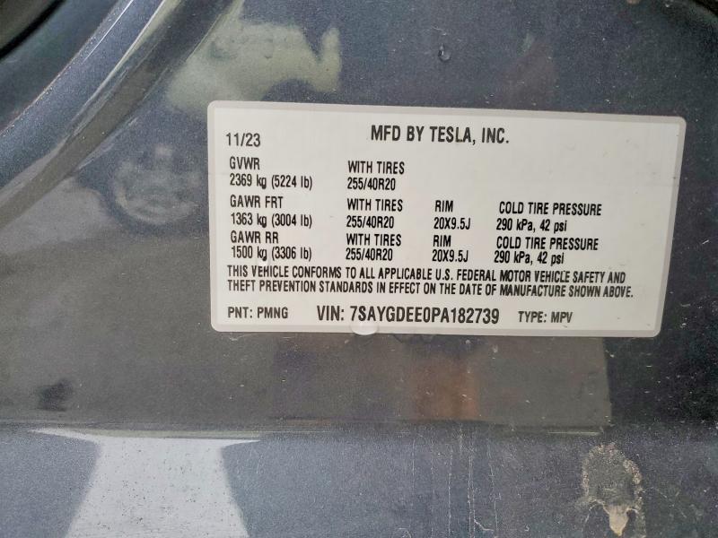 Aukcja sprzedaży 2023 Tesla Model Y, vin: 7SAYGDEE0PA182739, numer aukcji: 79524475
