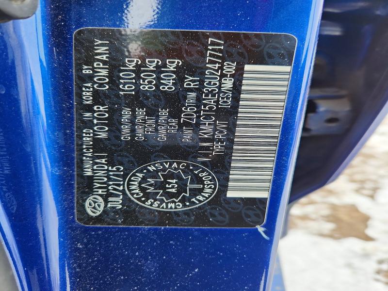 2016 Hyundai Accent მანქანა იყიდება აუქციონზე, vin: KMHCT5AE3GU247717, აუქციონის ნომერი: 45771896