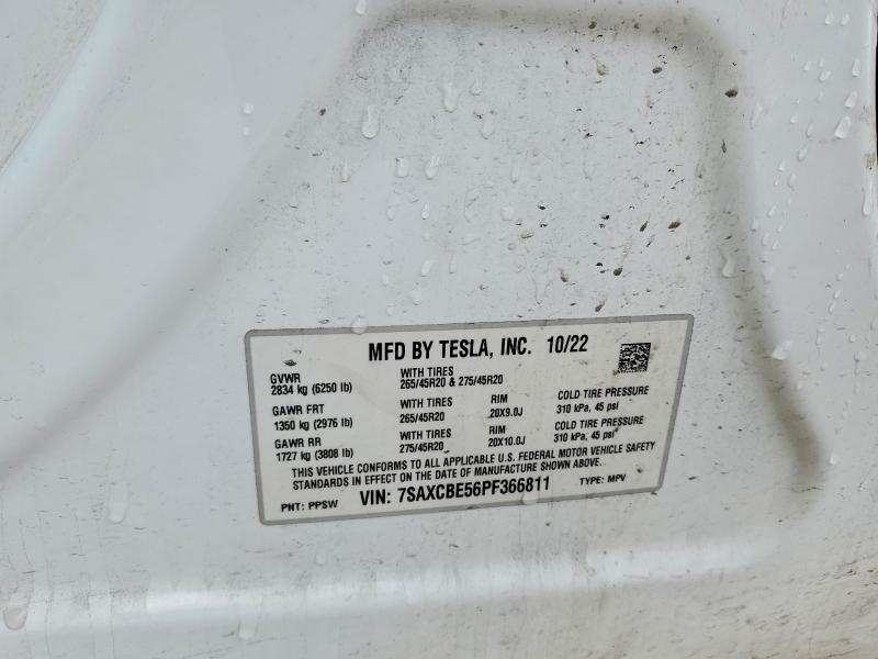 79741415 :رقم المزاد ، 7SAXCBE56PF366811 vin ، 2023 Tesla Model X مزاد بيع