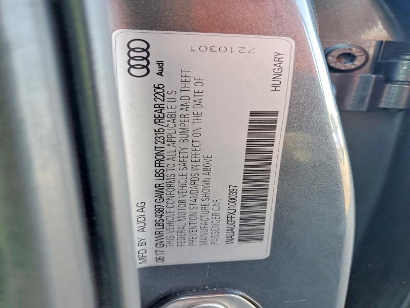 Aukcja sprzedaży 2018 Audi A3, vin: WAUAUGFFXJ1000397, numer aukcji: 46486456