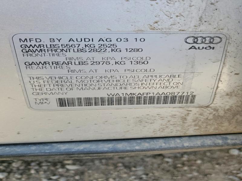 Продаж на аукціоні авто 2010 Audi Q5, vin: WA1MKAFP1AA087712, номер лоту: 41946306