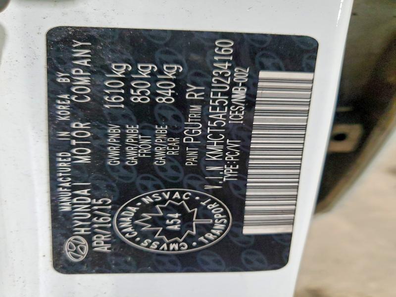 Продаж на аукціоні авто 2015 Hyundai Accent, vin: KMHCT5AE5FU234160, номер лоту: 45542056