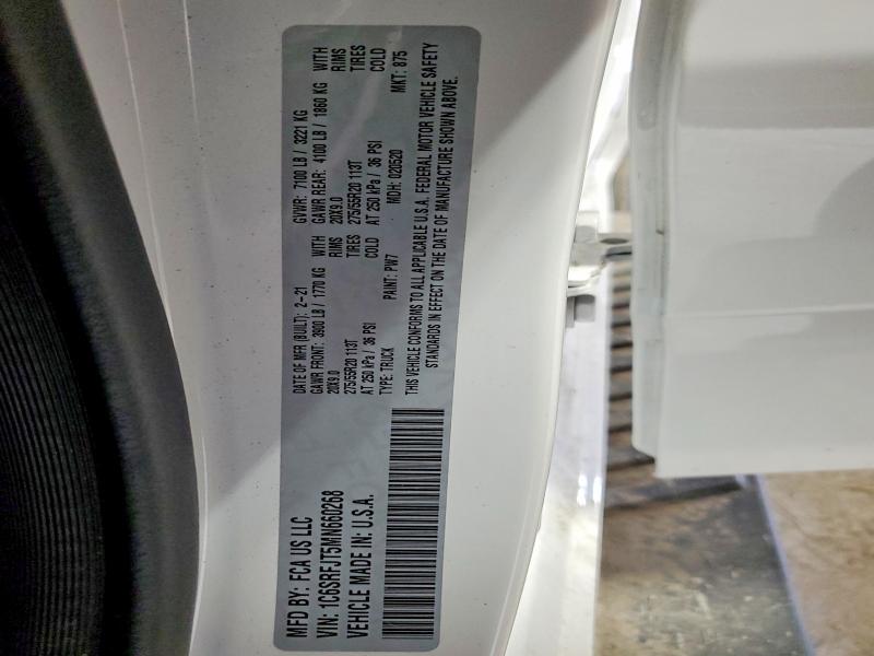 Продаж на аукціоні авто 2021 Ram 1500, vin: 1C6SRFJT5MN660268, номер лоту: 41991166