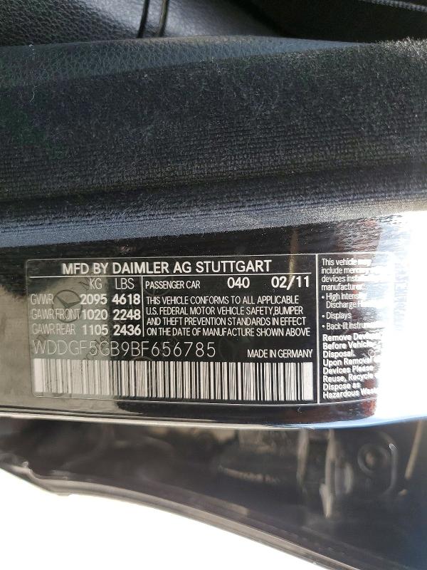 Продажа на аукционе авто 2011 Mercedes-benz C, vin: WDDGF5GB9BF656785, номер лота: 47940056