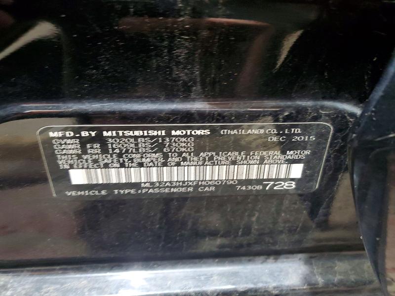 Auction sale of the 2015 Mitsubishi Mirage, vin: ML32A3HJXFH060790, lot number: 47394186