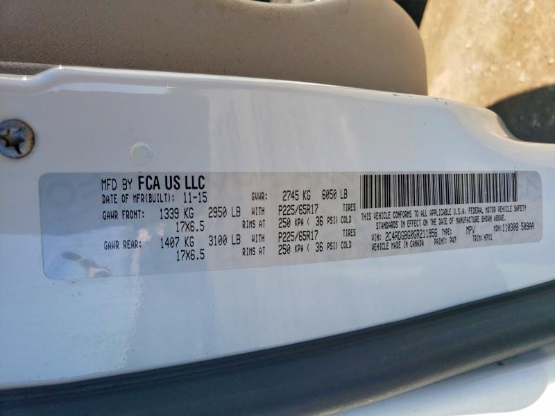 2016 Dodge Grand Caravan მანქანა იყიდება აუქციონზე, vin: 2C4RDGBG0GR211956, აუქციონის ნომერი: 41594576