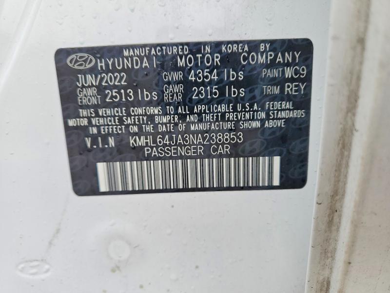 Aukcja sprzedaży 2022 Hyundai Sonata, vin: KMHL64JA3NA238853, numer aukcji: 79448575