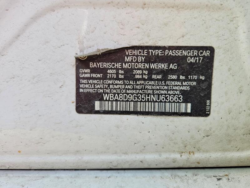 46412146 :رقم المزاد ، WBA8D9G35HNU63663 vin ، 2017 Bmw 330 مزاد بيع
