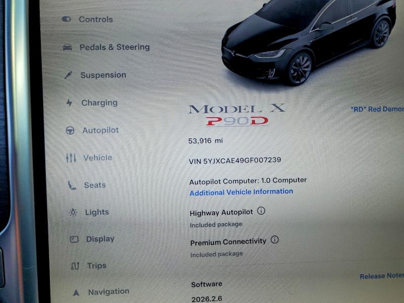 Aukcja sprzedaży 2016 Tesla Model X, vin: 5YJXCAE49GF007239, numer aukcji: 47275506
