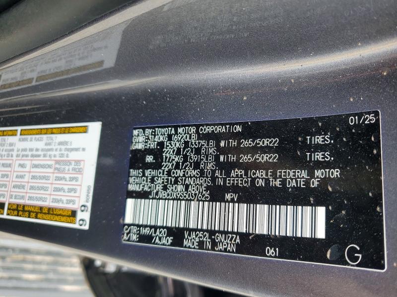 Продаж на аукціоні авто 2025 Lexus Gx 550, vin: JTJVBCDX9S5037625, номер лоту: 79635895