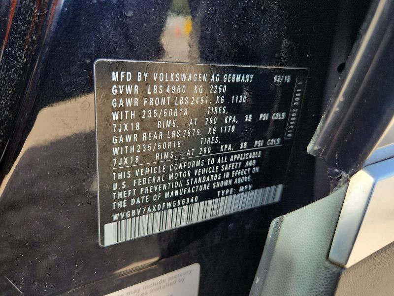 Aukcja sprzedaży 2015 Volkswagen Tiguan, vin: WVGBV7AX0FW596940, numer aukcji: 45803816